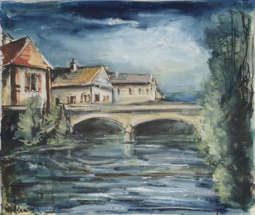 Maurice de Vlaminck Painting - The village bridge Maurice de Vlaminck